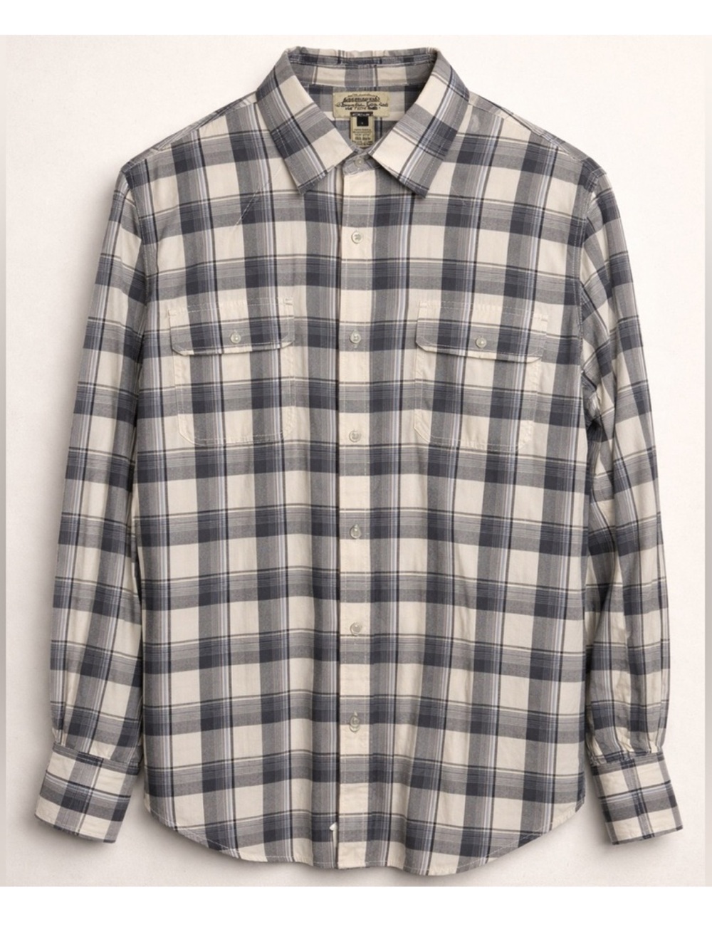 American Rag Co. Men’s Plaid Snap Button Shirt • Western Style • Size L 🤍🩶